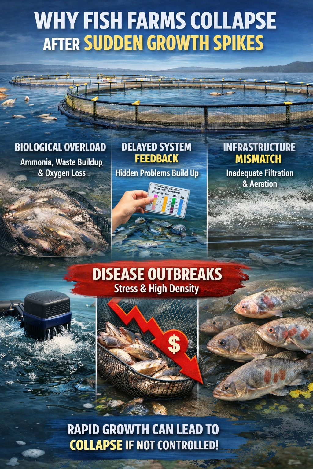Why Fish Farms Collapse After Sudden Growth Spikes